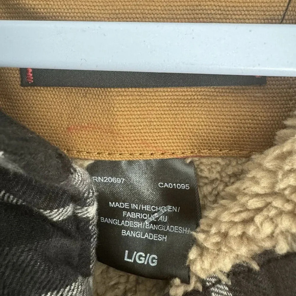 Dickies Mens Sherpa Lined Flannel Shirt Large Plaid Black - Picture 9 of 10